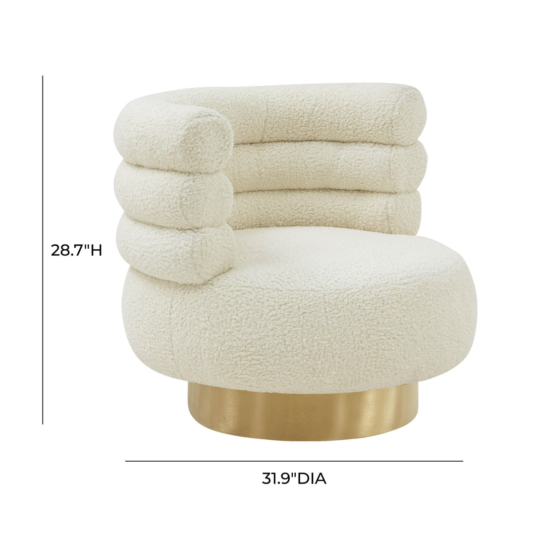 American Home Furniture | TOV Furniture - Naomi Faux Shearling Swivel Chair