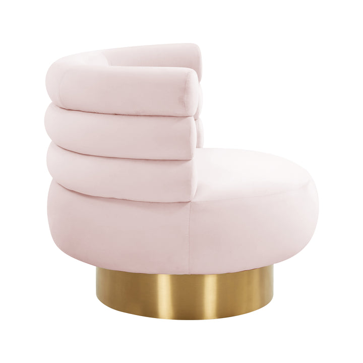 American Home Furniture | TOV Furniture - Naomi Blush Velvet Swivel Chair