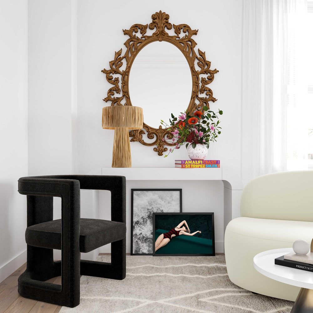 American Home Furniture | TOV Furniture - Ada Black Boucle Chair