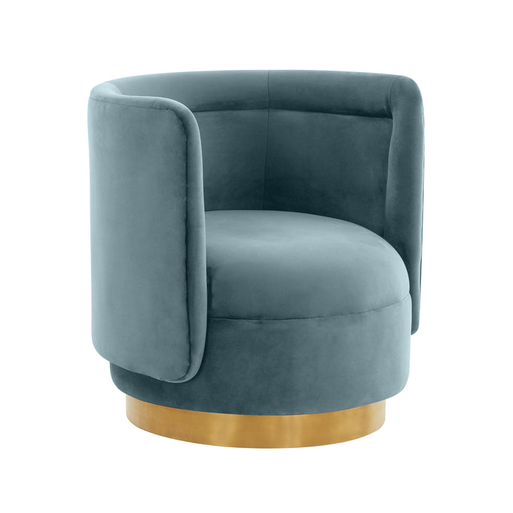 American Home Furniture | TOV Furniture - Remy Bluestone Velvet Swivel Chair