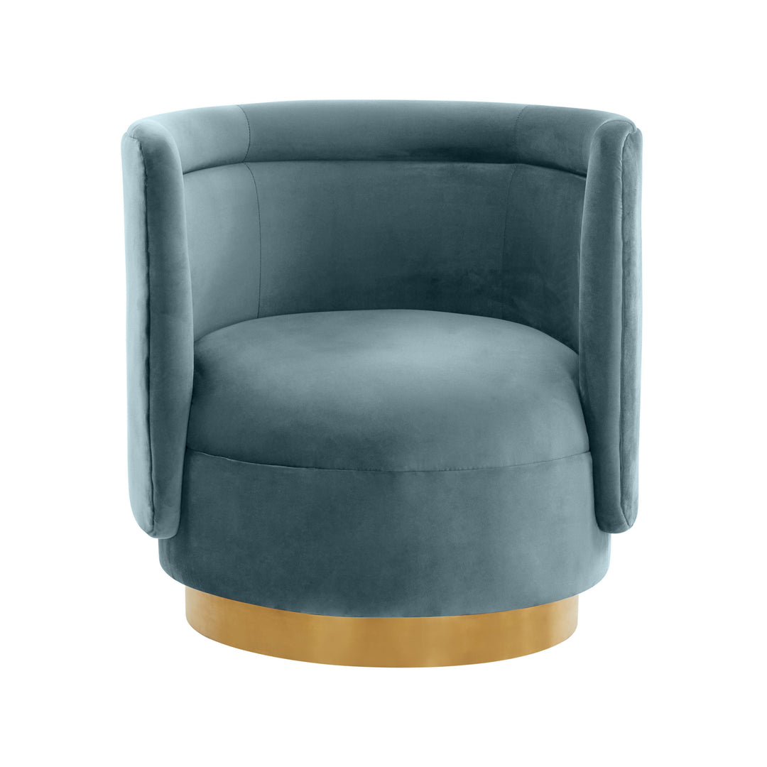 American Home Furniture | TOV Furniture - Remy Bluestone Velvet Swivel Chair