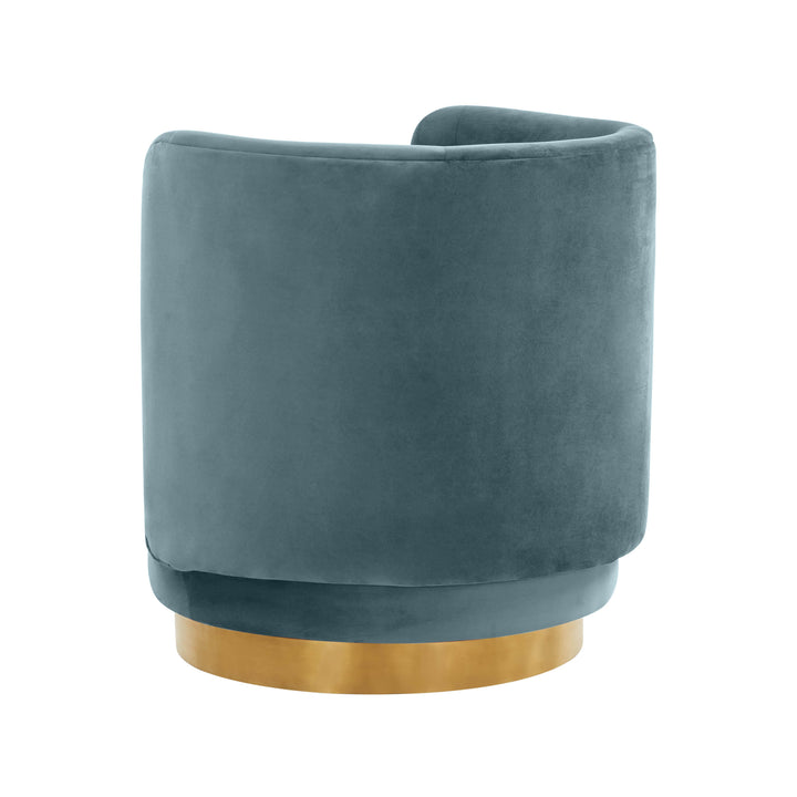 American Home Furniture | TOV Furniture - Remy Bluestone Velvet Swivel Chair