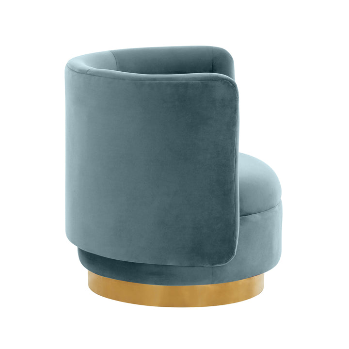 American Home Furniture | TOV Furniture - Remy Bluestone Velvet Swivel Chair