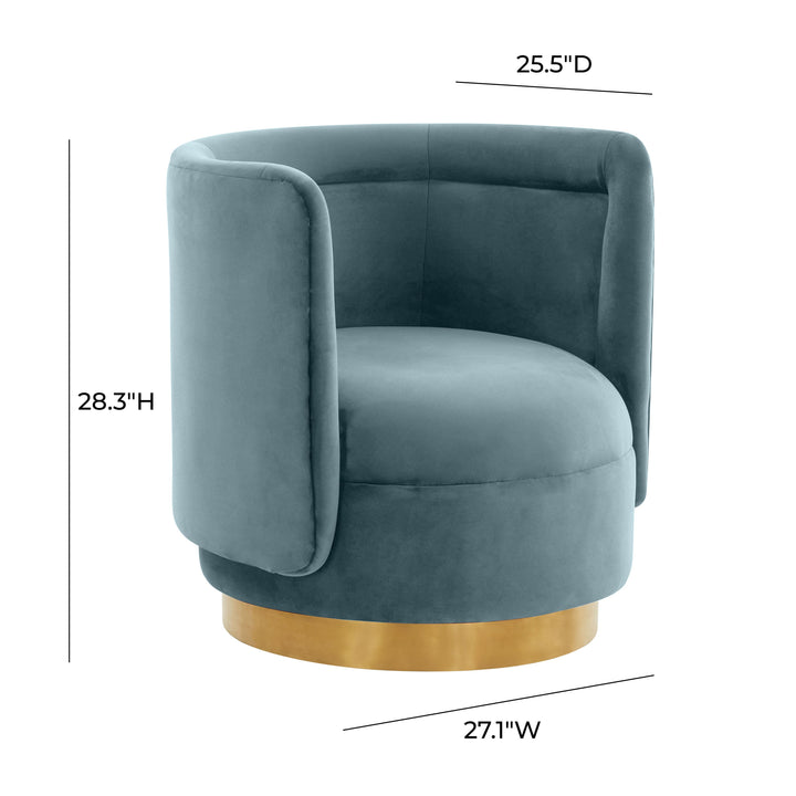 American Home Furniture | TOV Furniture - Remy Bluestone Velvet Swivel Chair