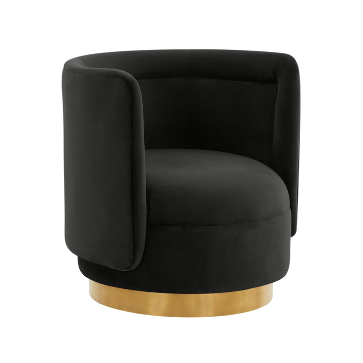 American Home Furniture | TOV Furniture - Remy Black Velvet Swivel Chair