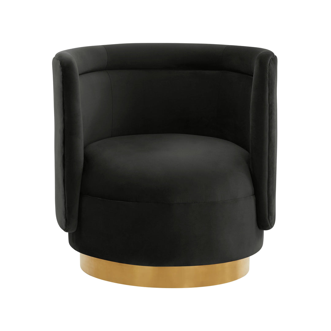 American Home Furniture | TOV Furniture - Remy Black Velvet Swivel Chair