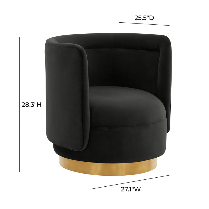 American Home Furniture | TOV Furniture - Remy Black Velvet Swivel Chair