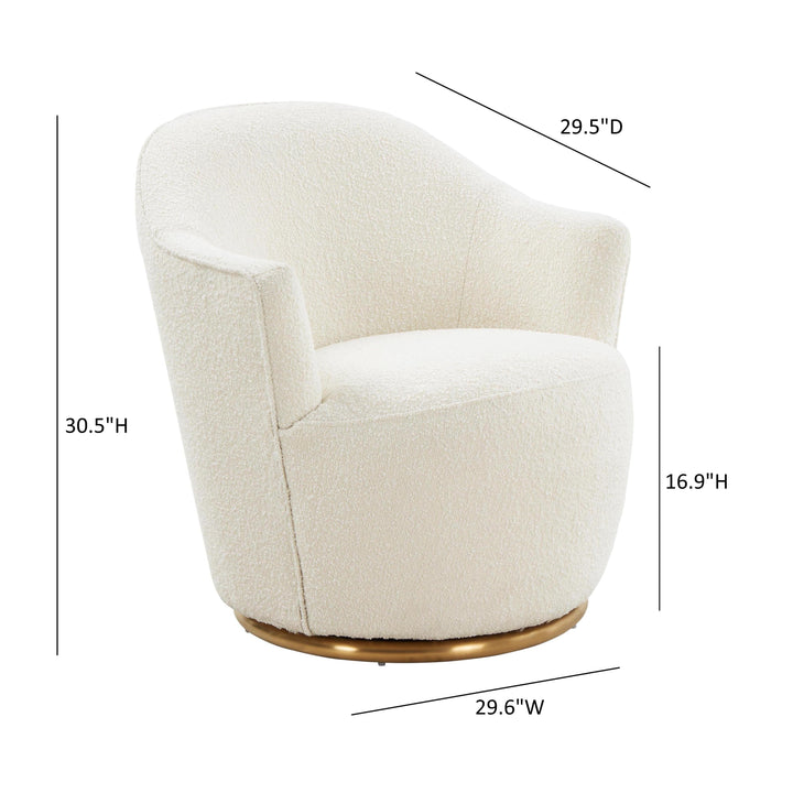 TOV Furniture Skyla Boucle Swivel Chair ACCENT + LOUNGE CHAIRS