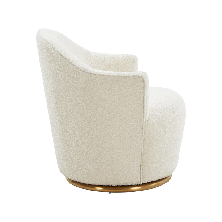 TOV Furniture Skyla Boucle Swivel Chair ACCENT + LOUNGE CHAIRS