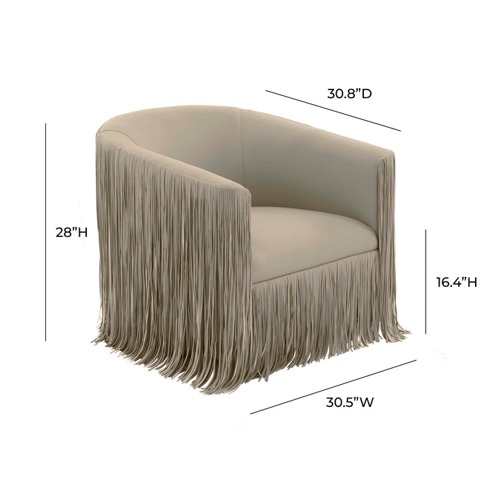 TOV Furniture Shag Me Grey Vegan Leather Swivel Chair ACCENT + LOUNGE CHAIRS