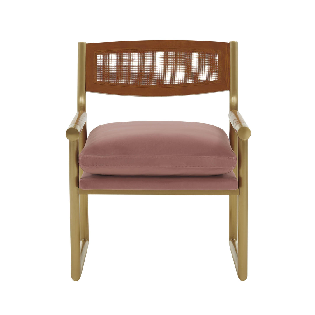 American Home Furniture | TOV Furniture - Harlow Rattan Mauve Velvet Chair