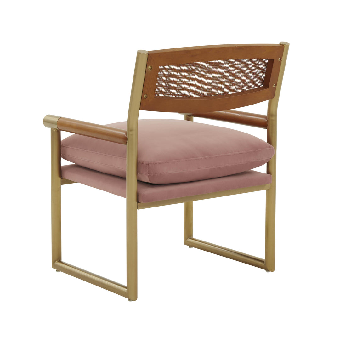 American Home Furniture | TOV Furniture - Harlow Rattan Mauve Velvet Chair