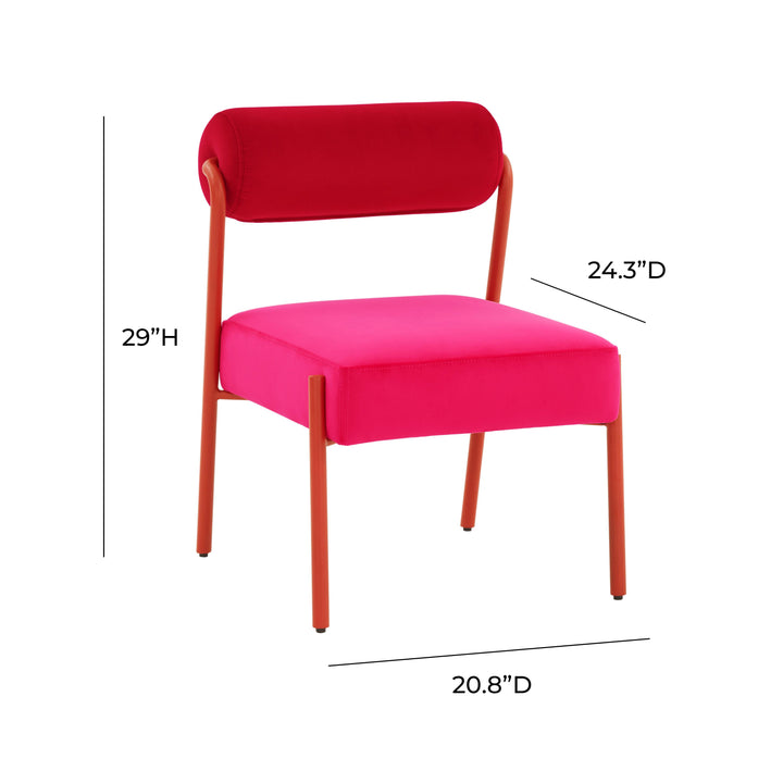 American Home Furniture | TOV Furniture - Jolene Hot Pink Velvet Accent Chair