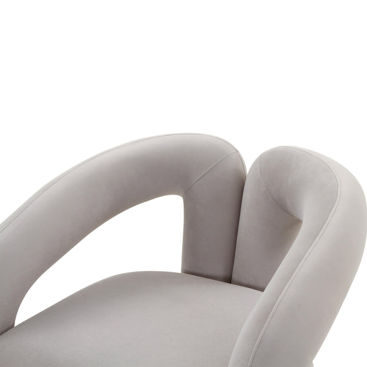 American Home Furniture | TOV Furniture - Jenn Grey Velvet Accent Chair