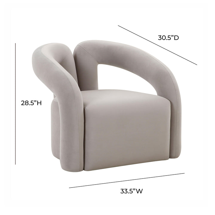 American Home Furniture | TOV Furniture - Jenn Grey Velvet Accent Chair