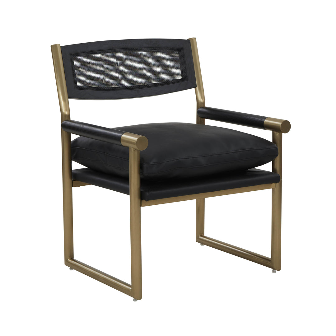 American Home Furniture | TOV Furniture - Harlow Black Vegan Leather Armchair
