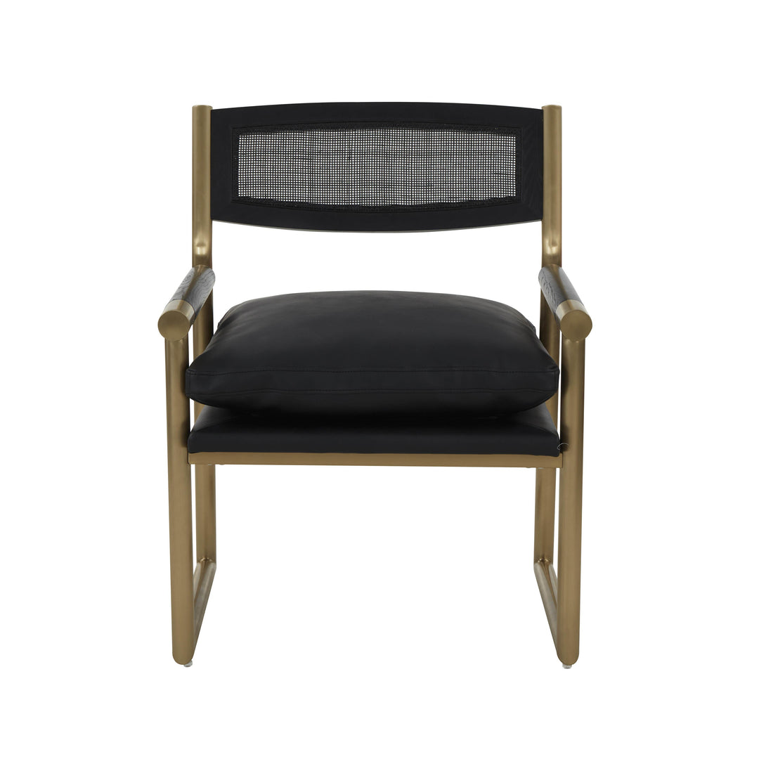 American Home Furniture | TOV Furniture - Harlow Black Vegan Leather Armchair