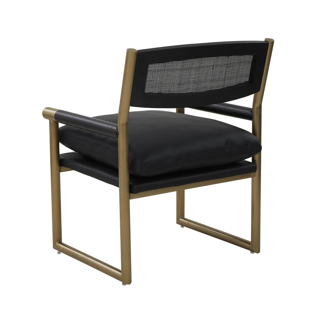 American Home Furniture | TOV Furniture - Harlow Black Vegan Leather Armchair