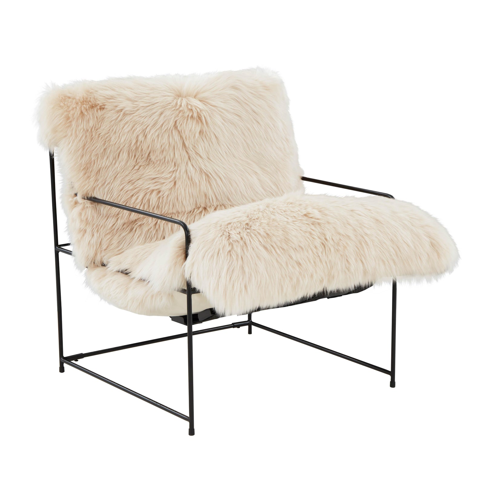 TOV Furniture Kimi Natural Genuine Sheepskin chair ACCENT + LOUNGE CHAIRS