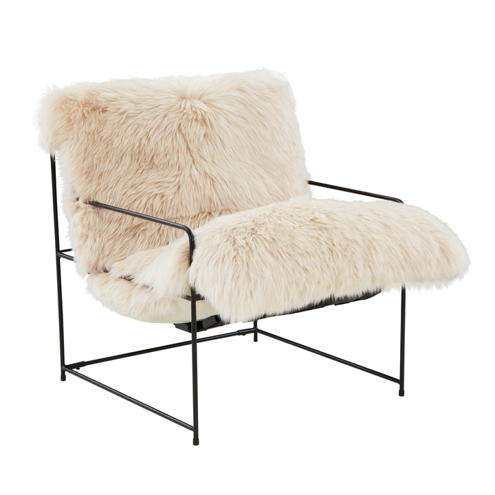 American Home Furniture | TOV Furniture - Kimi Natural Genuine Sheepskin chair