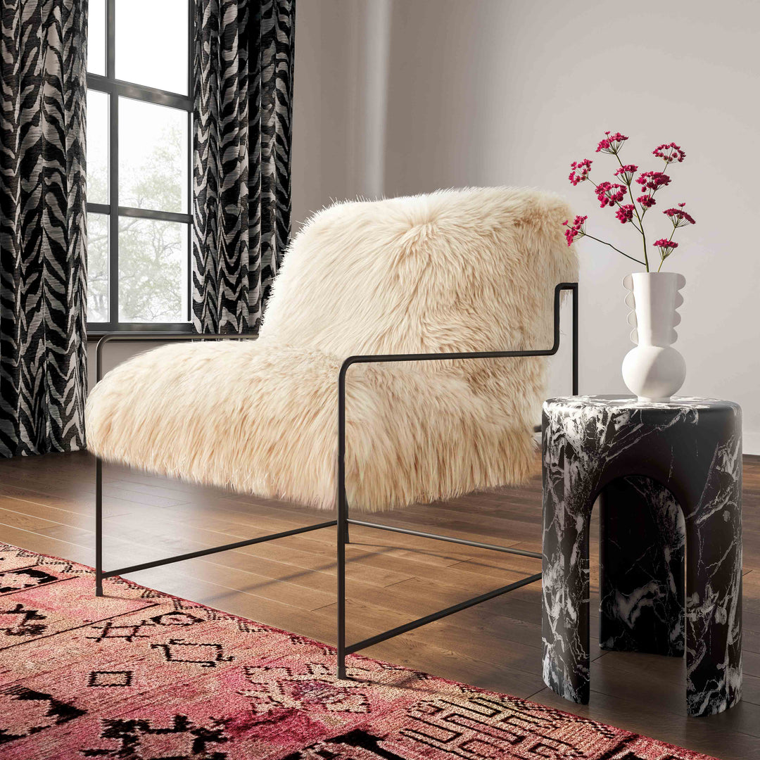 American Home Furniture | TOV Furniture - Kimi Natural Genuine Sheepskin chair