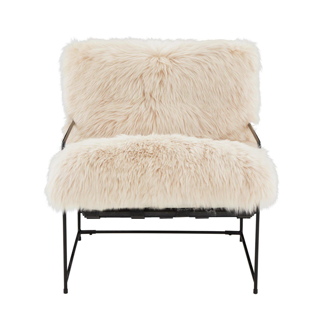 American Home Furniture | TOV Furniture - Kimi Natural Genuine Sheepskin chair