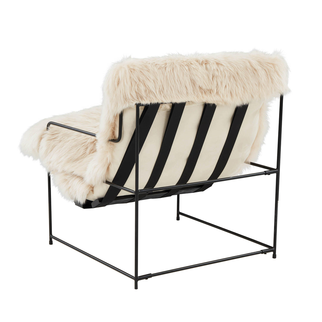 American Home Furniture | TOV Furniture - Kimi Natural Genuine Sheepskin chair