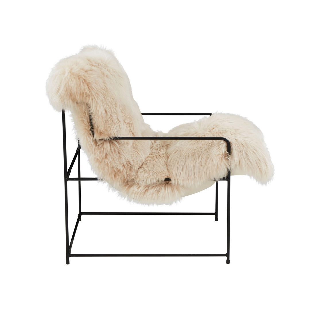 American Home Furniture | TOV Furniture - Kimi Natural Genuine Sheepskin chair