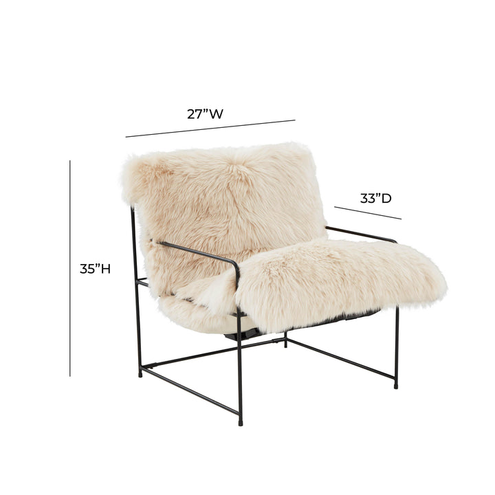 American Home Furniture | TOV Furniture - Kimi Natural Genuine Sheepskin chair