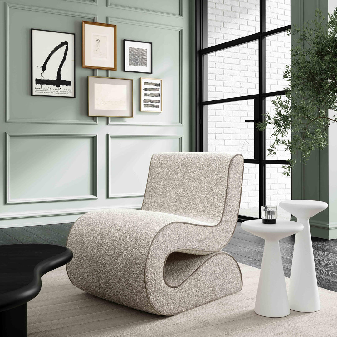 TOV Furniture Senna Speckled Grey Boucle Accent Chair ACCENT + LOUNGE CHAIRS