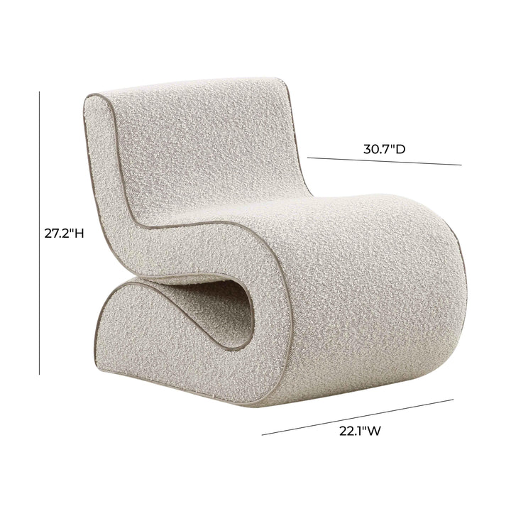 TOV Furniture Senna Speckled Grey Boucle Accent Chair ACCENT + LOUNGE CHAIRS