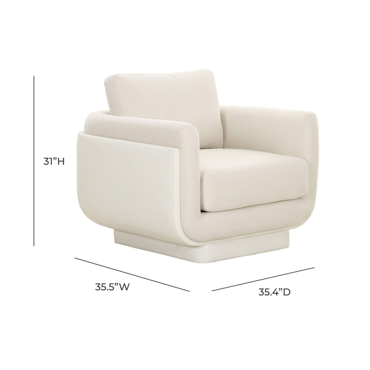 American Home Furniture | TOV Furniture - Rhonnie Cream Monotone Armchair