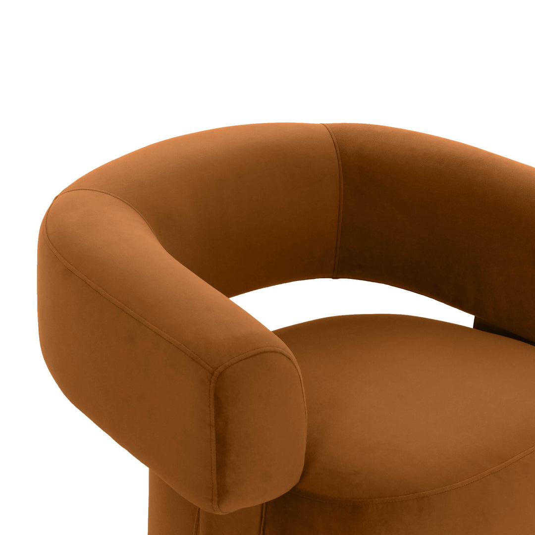 American Home Furniture | TOV Furniture - River Cognac Velvet Swivel Accent Chair