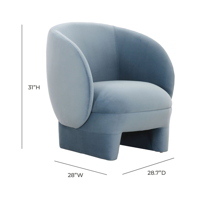 American Home Furniture | TOV Furniture - Kiki Blue Stone Velvet Accent Chair
