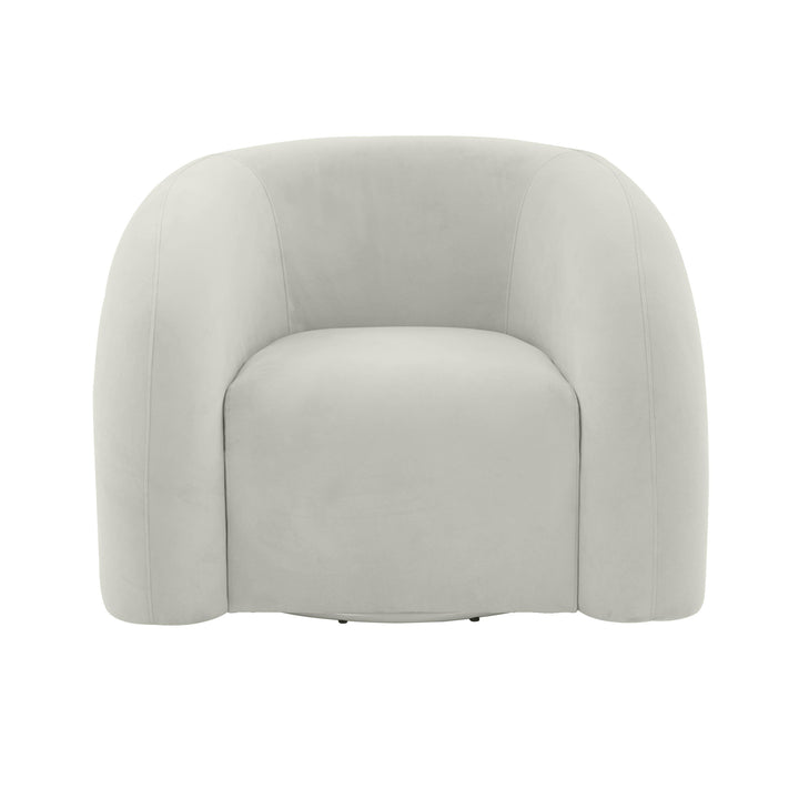 American Home Furniture | TOV Furniture - Slipper Light Grey Velvet Swivel Chair