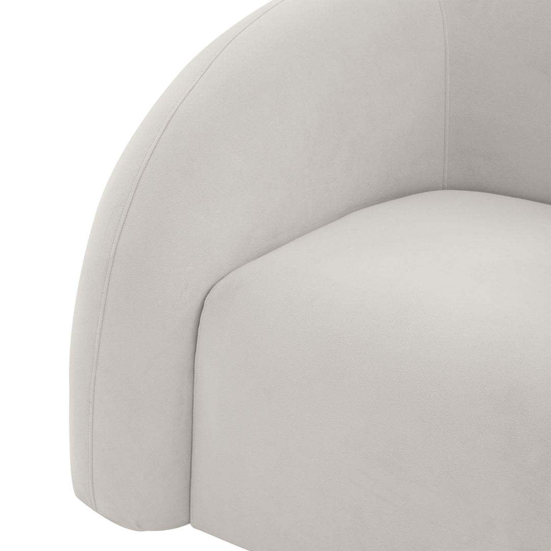 American Home Furniture | TOV Furniture - Slipper Light Grey Velvet Swivel Chair