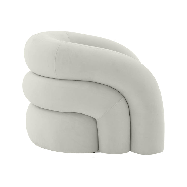 American Home Furniture | TOV Furniture - Slipper Light Grey Velvet Swivel Chair