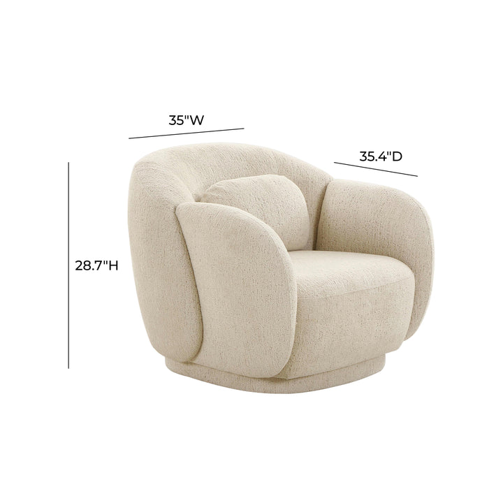 American Home Furniture | TOV Furniture - Misty Cream Boucle Accent Chair