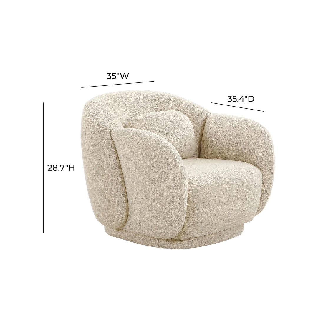 TOV Furniture Misty Cream Boucle Accent Chair ACCENT + LOUNGE CHAIRS