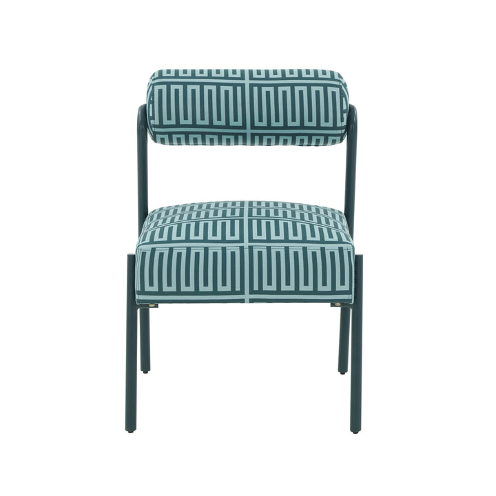 American Home Furniture | TOV Furniture - Jolene Green Patterned Linen Accent Chair