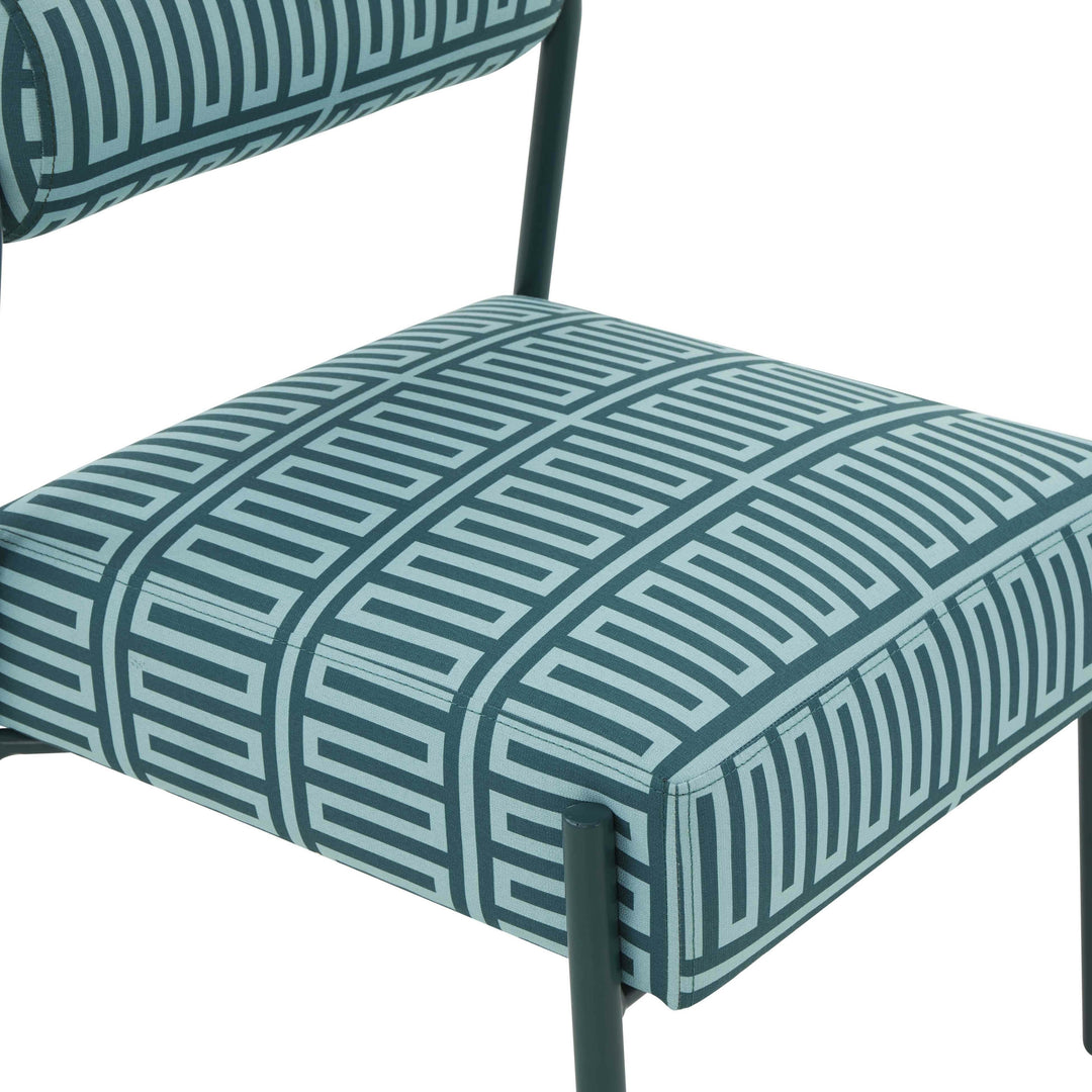American Home Furniture | TOV Furniture - Jolene Green Patterned Linen Accent Chair
