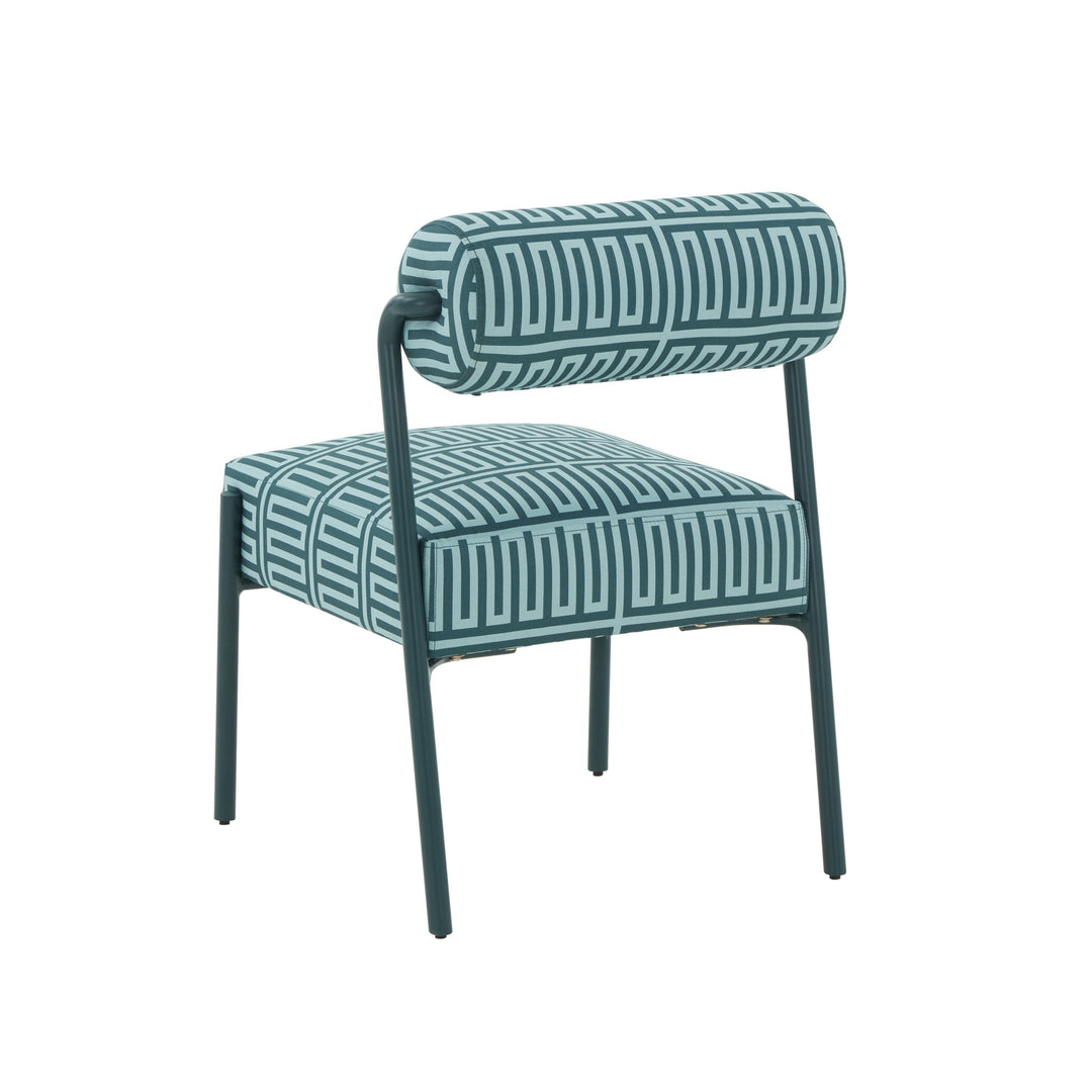 American Home Furniture | TOV Furniture - Jolene Green Patterned Linen Accent Chair