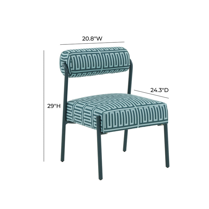 American Home Furniture | TOV Furniture - Jolene Green Patterned Linen Accent Chair