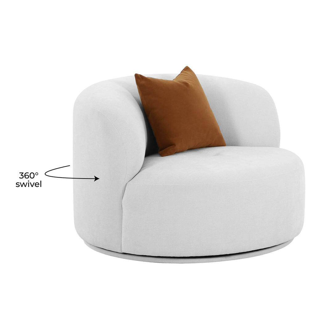 American Home Furniture | TOV Furniture - Fickle Grey Velvet Swivel Chair