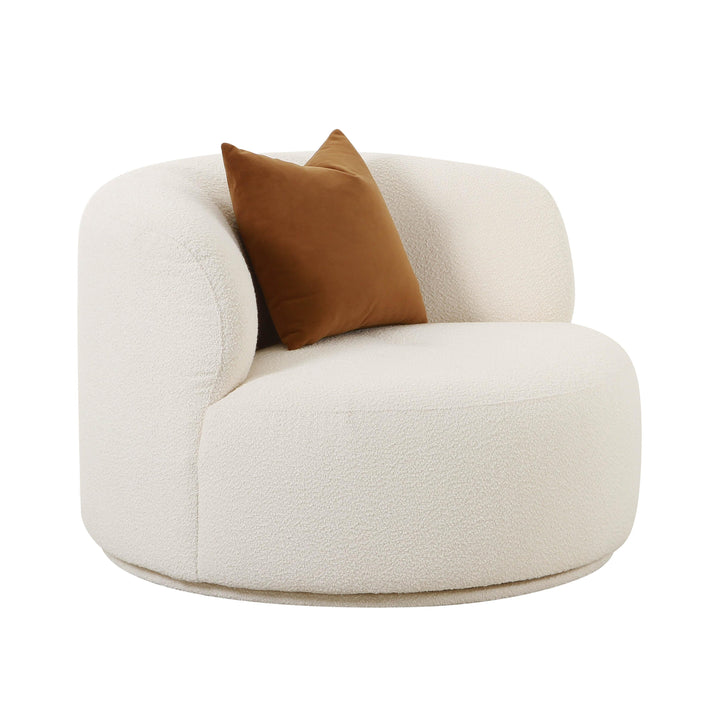 American Home Furniture | TOV Furniture - Fickle Cream Boucle Swivel Chair