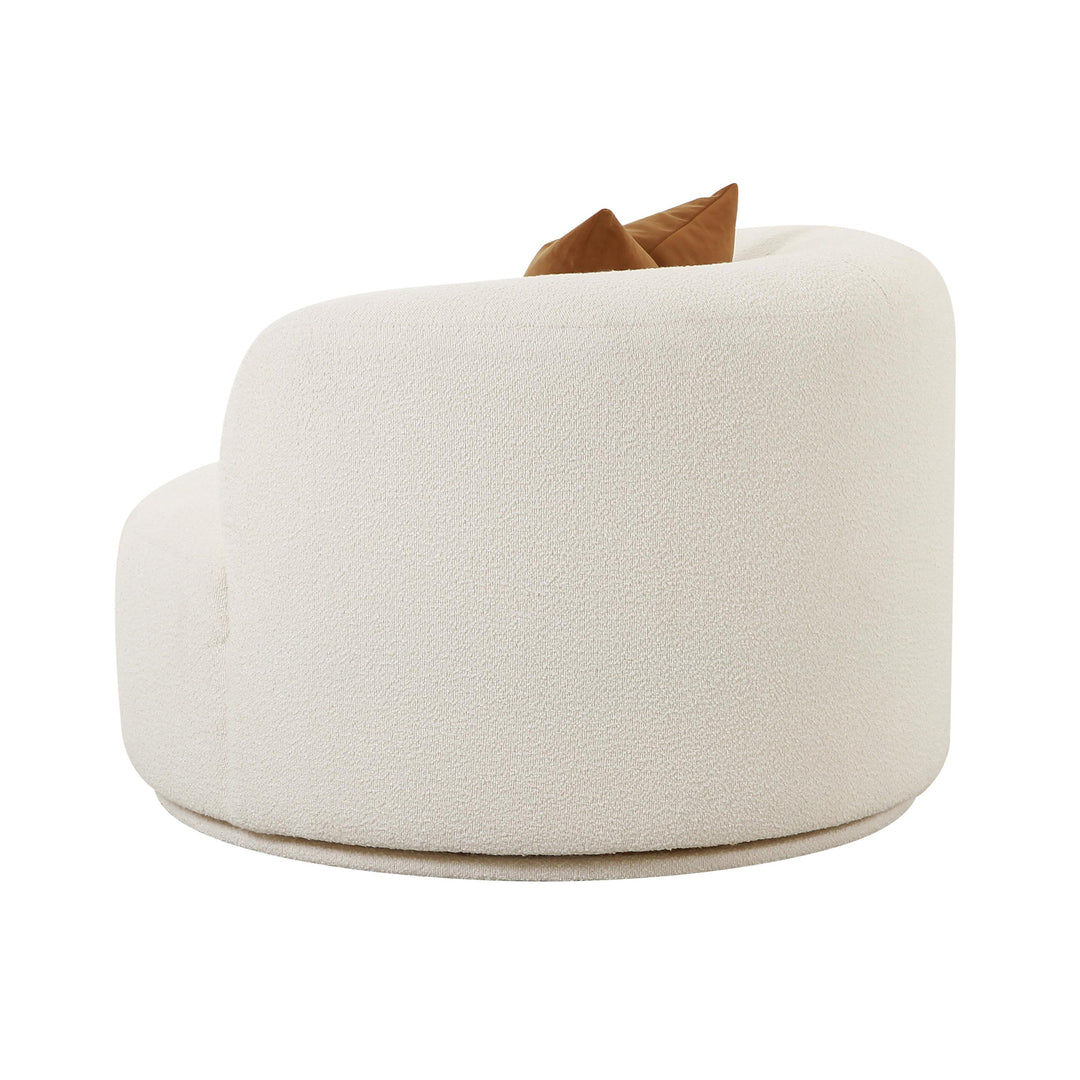 TOV Furniture Fickle Cream Boucle Swivel Chair ACCENT + LOUNGE CHAIRS