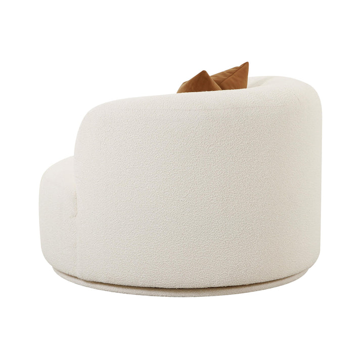 TOV Furniture Fickle Cream Boucle Swivel Chair ACCENT + LOUNGE CHAIRS