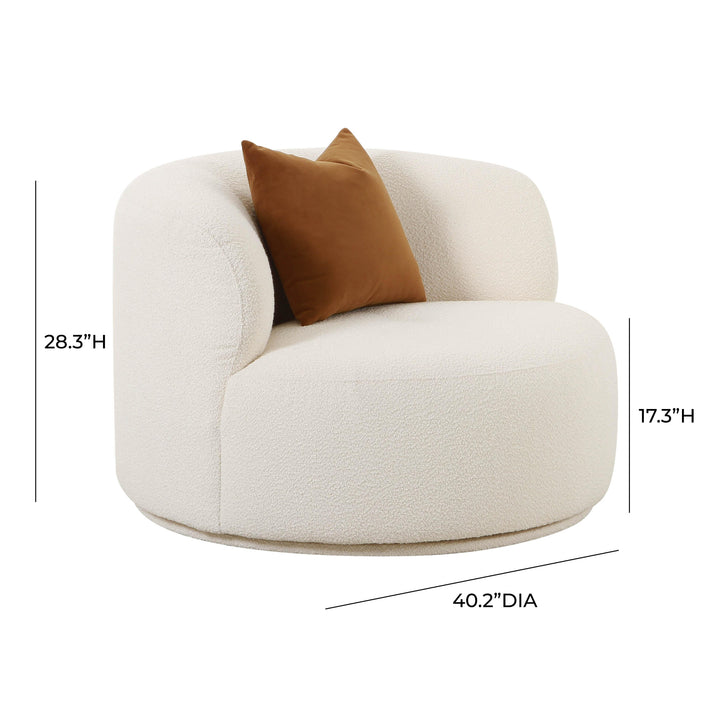 American Home Furniture | TOV Furniture - Fickle Cream Boucle Swivel Chair