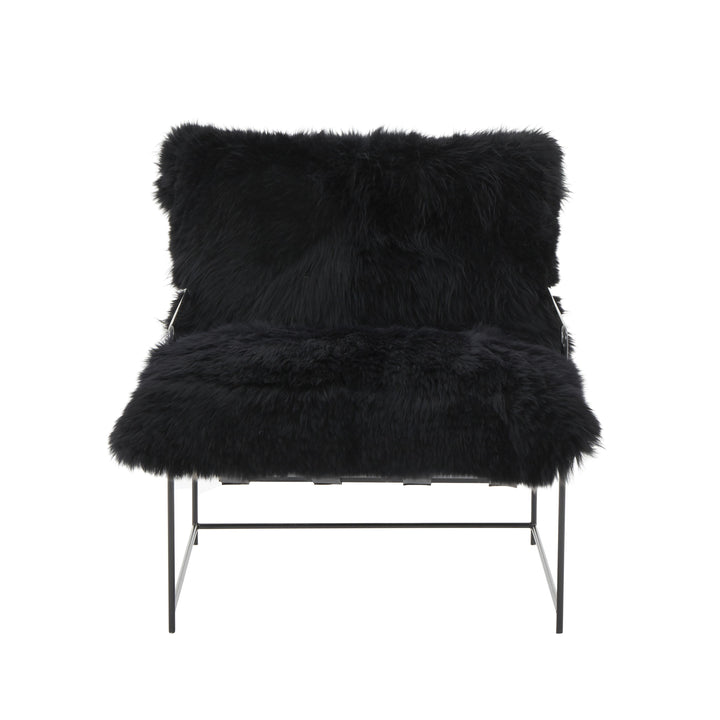 American Home Furniture | TOV Furniture - Kimi Black Genuine Sheepskin Chair