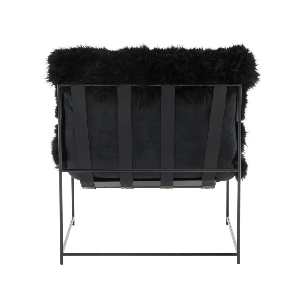 American Home Furniture | TOV Furniture - Kimi Black Genuine Sheepskin Chair